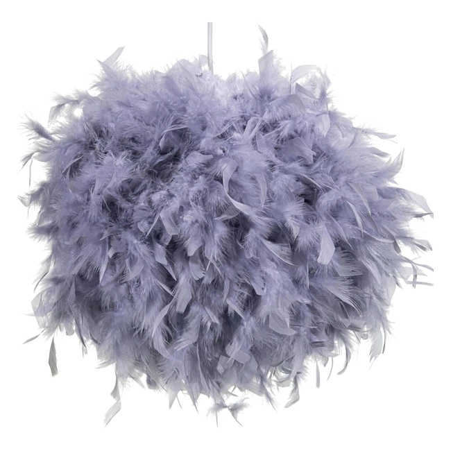 40cm Grey Feather Light Shade Lamp - Klass Home Collection - Reference #1234 - Fluffy Feathers - Ideal for Living Room