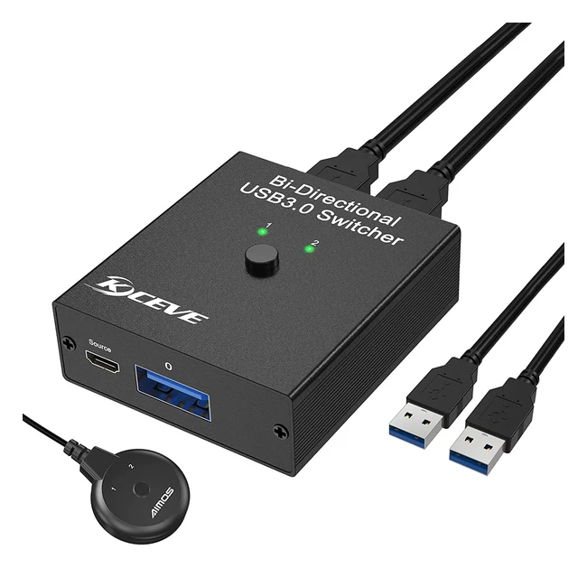 Switch USB 30 Bidireccional 2 en 1 - Mleeda - Controlador de escritorio y cable