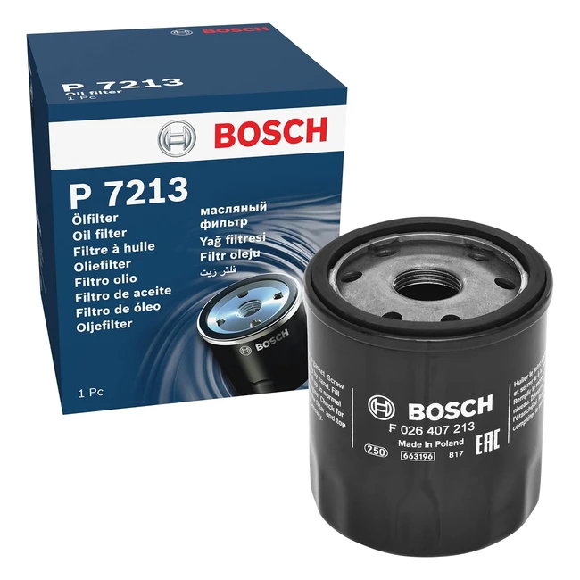 Filtro olio Bosch P7213 - Resistente al calore e alla pressione