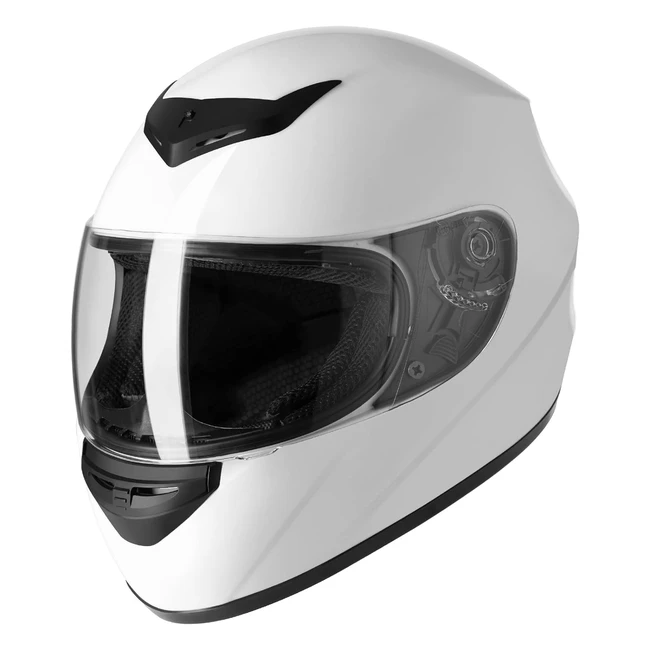 Casco Moto Integrale Favoto ECE L 59-60cm Bianco Protezione Sicurezza Ventilato