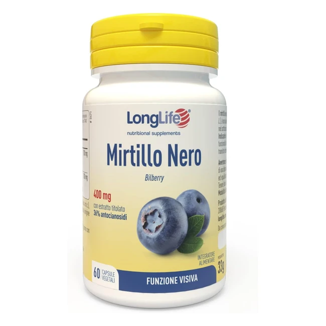 Longlife Mirtillo Nero 400mg - Integratore Alimentare - Ref. 30GR - Antiossidante Naturale