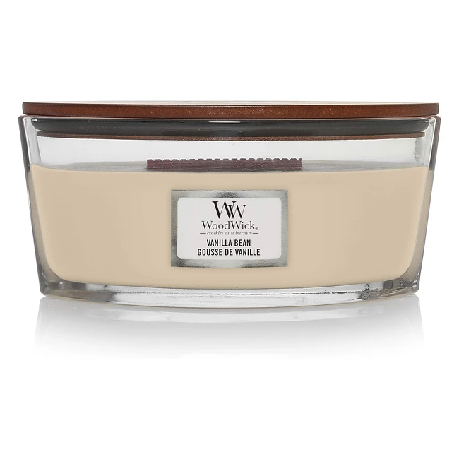 Woodwick Ellipse Scented Candle Vanilla Bean  Up to 50 Hours Burn Time  Longla