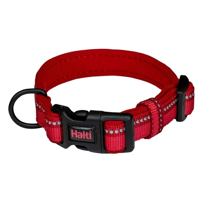 Halti Dog Collar XSmall Red  Comfy Nylon Neoprene Padded  Reflective  For Sma