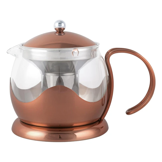 La Cafetiere Copper Le Teapot 660ml - Stylish Teapot with Heat Resistant Glass & Stainless Steel