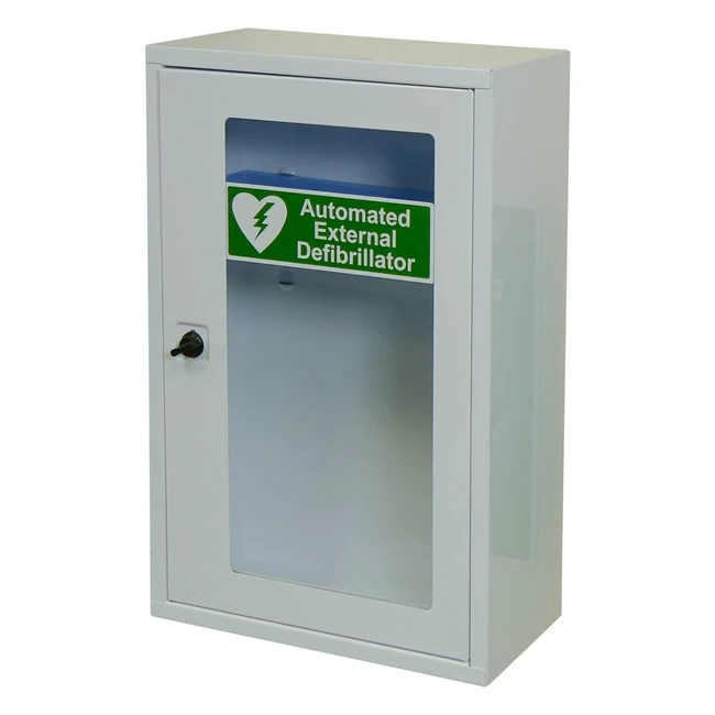 Safety First Aid AED Defibrillator Wall Cabinet - Secure Storage Thumb Lock In