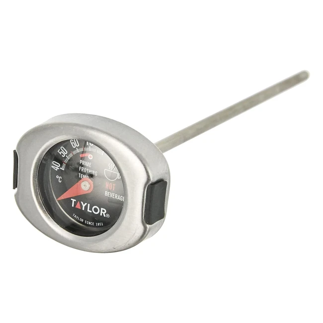 Taylor Pro Milk Frothing Thermometer - Stainless Steel - Easy Read - 40c to 80c