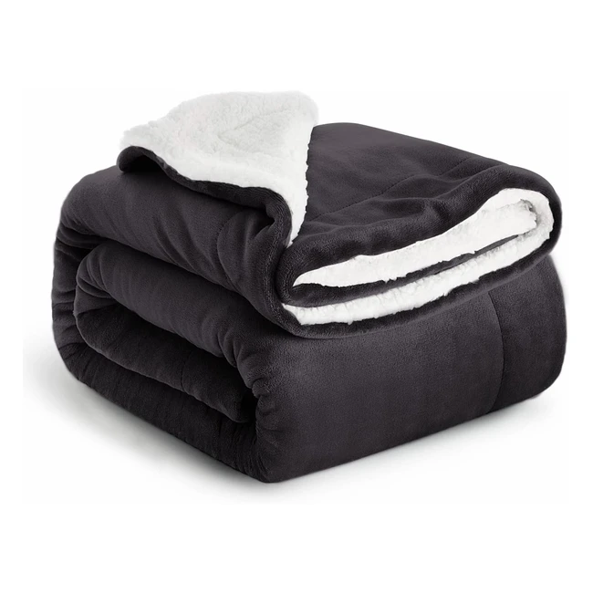 IR Imperial Rooms Sherpa Fleece Blanket - Soft Fluffy Reversible Microfiber Thro