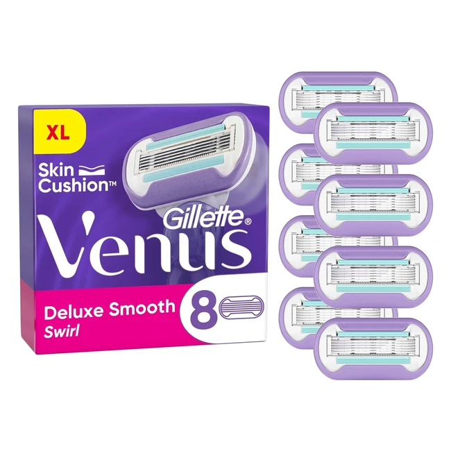 Gillette Venus Deluxe Smooth Swirl Damen Rasierklingen 8 Ersatzklingen lila