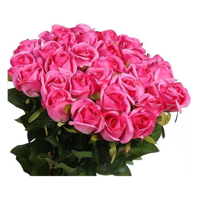 veryhome 10 pcs Artificial Roses Silk Flowers Fake Single Stem Rose Bud Wedding 