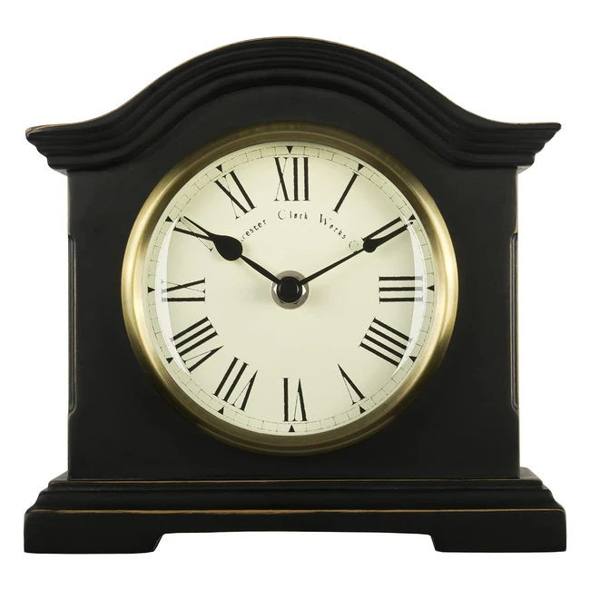 Acctim 33283 Falkenburg Mantel Clock - Black, Antique Brass, Roman Dial
