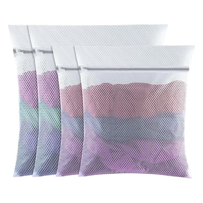 4 pcs Mesh Laundry Bags 60x50cm 50x40cm - Wash Bag with Zips for Clothes, Socks, Underwear - LM Brand