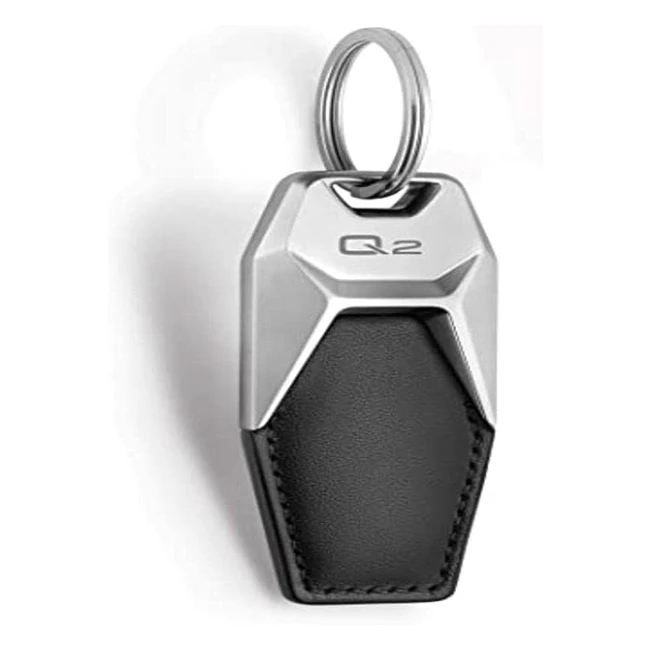 Porte-clés Audi Q2 en cuir noir/argent 3181900612 - Taille unique