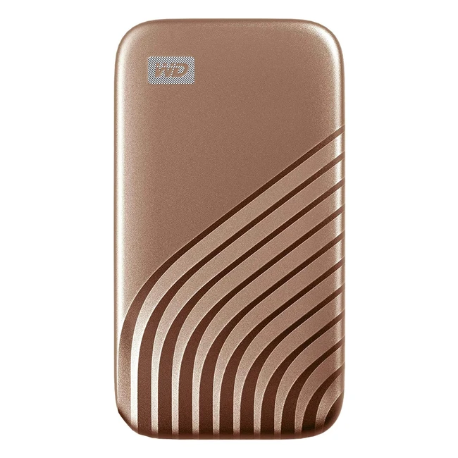 WD 2TB My Passport SSD Portable SSD USB-C USB 3.2 Gen 2 External NVMe Solid State Drive - Up to 1050 MB/s - 2m Drop Resistance - Gold