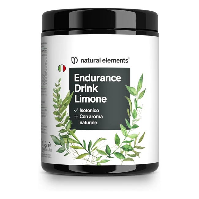 Endurance Drink Limone 600g - Isotonico con Electroliti e Carboidrati - Vegano -