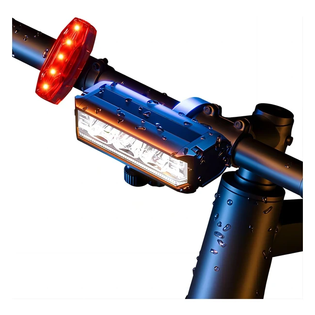 Posugear Lampe Velo Avant et Arriere USB Rechargeable Aluminium IPX5 LED Puissantes