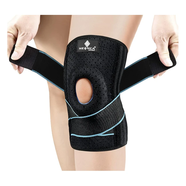 Neenca Knee Brace with Side Stabilizers | Patella Gel Pads | Adjustable Compression Knee Support | Pain Relief