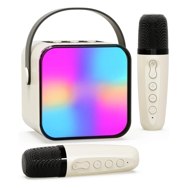Karaoke Beedove 2 Microfonos Inalambricos LED Portatil Bluetooth para Nias y Nios
