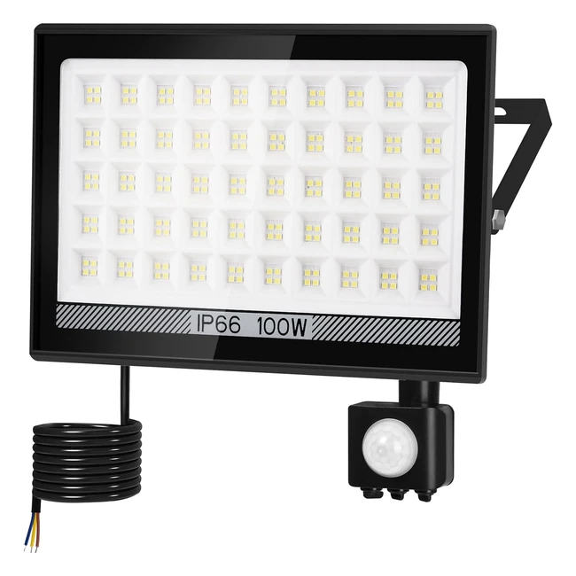 Natpow Motion Sensor Outdoor Security Light LED Floodlight 100W 11000LM IP66 Waterproof