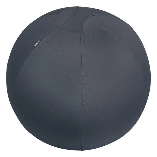 Leitz Siège Ballon Ergonomique 65 cm - Housse en Tissu - Balle d'Assise - Pompe à Air - Ergo Cosy Gris
