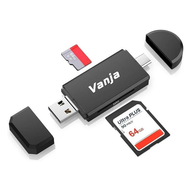 Lettore di schede di memoria Vanja SDMicro SD USB OTG TF USB 20 - BlackType C