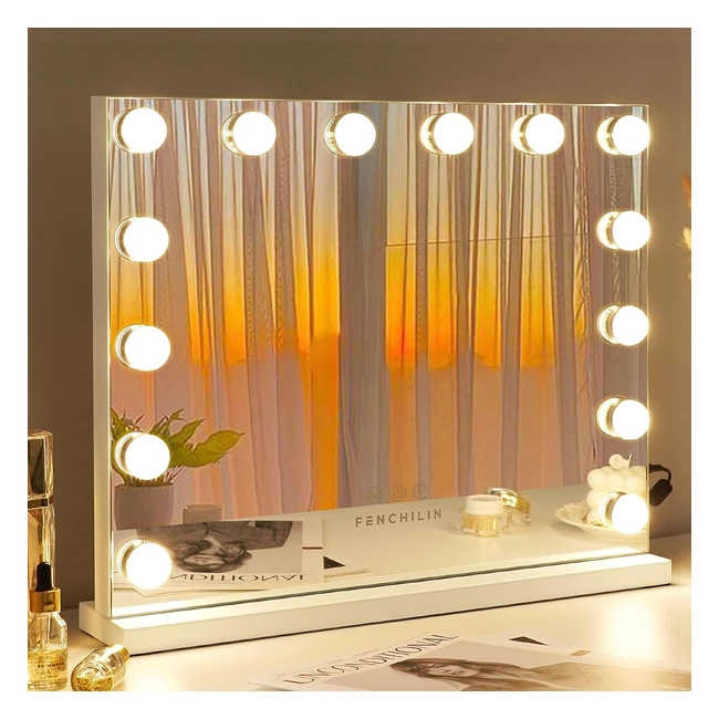 Specchio Hollywood Fenchilin con Luci LED 14 Dimmer 3 Modalit Bianco 50x42cm