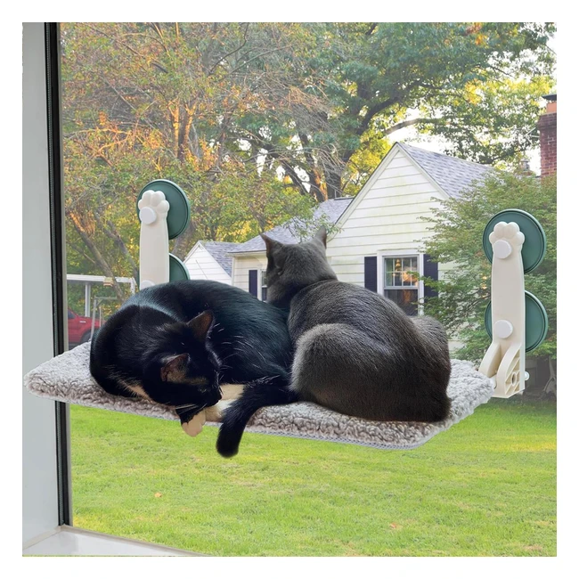 Amaca per gatti Mewoofun finestra pieghevole con ventosa forte grey L PAW58x30x20cm