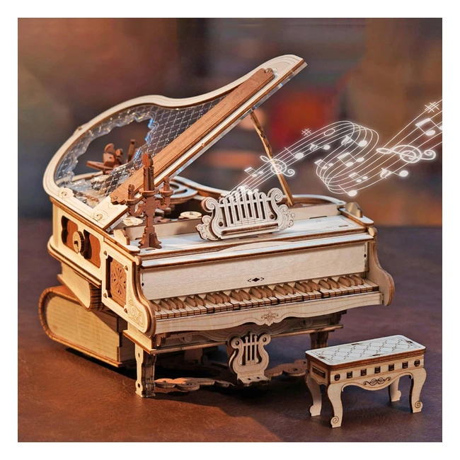 Kit Maquette Robotime 3D Puzzle Bois Magic Piano Automatique Engrenages Adultes