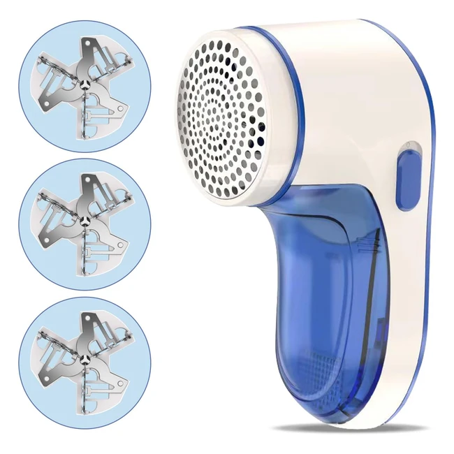 Lint Remover Electric Fabric Shaver USB Charging - 3 Blades Cleaning Brush Case - Power Cord