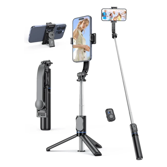 Palo Selfie Trípode Extensible 106cm Control Remoto iPhone Samsung Android Negro