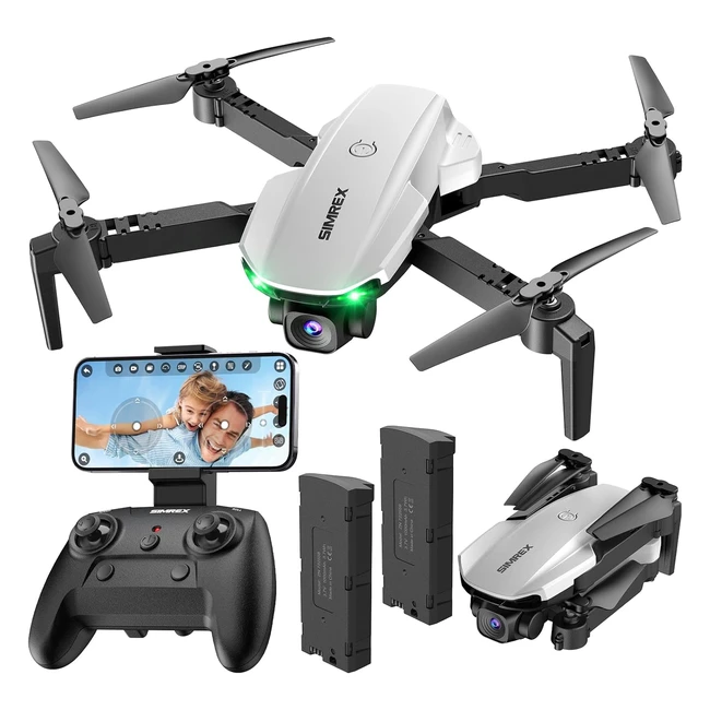 Drone SIMREX X800 1080P FPV con fotocamera 90° RGB 360 flips One Key Take Off Altitude Hold White