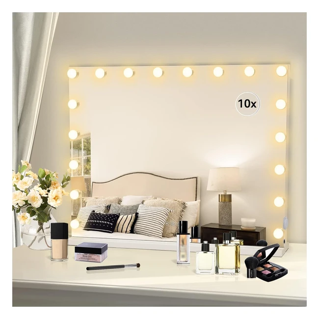 Miroir Hollywood LED 18 lumires dimmables 80x625cm - Contrle tactile - 3 co