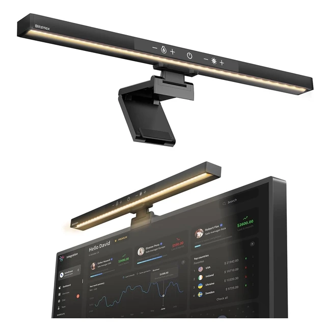 Lampada Monitor 42cm LED USB - Luminosit Regolabile 5 Modalit Touch Control