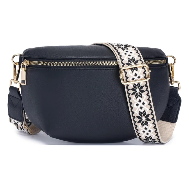 Roulens Crossbody Bag for Women Fashion Waist Packs Vegan PU Leather