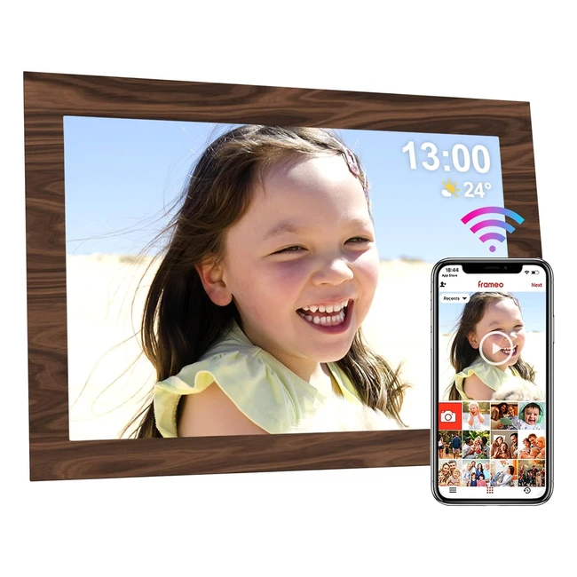 UCMDA Digital Photo Frame WiFi 10.1 Inch AU Version Smart Cloud Picture Frame IPS LCD Touch Screen 16GB Storage