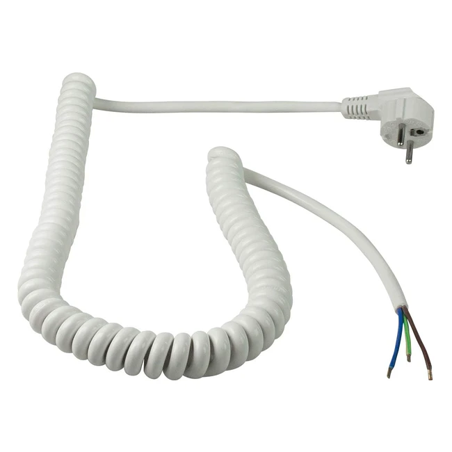 Câble rallonge spirale extensible 2m-4m IP20 blanc 230V 16A