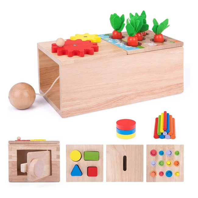 Giochi Legno Montessori 1 2 3 Anni - Cubo Multiattività 6 in 1 - Regalo Compleanno Natale