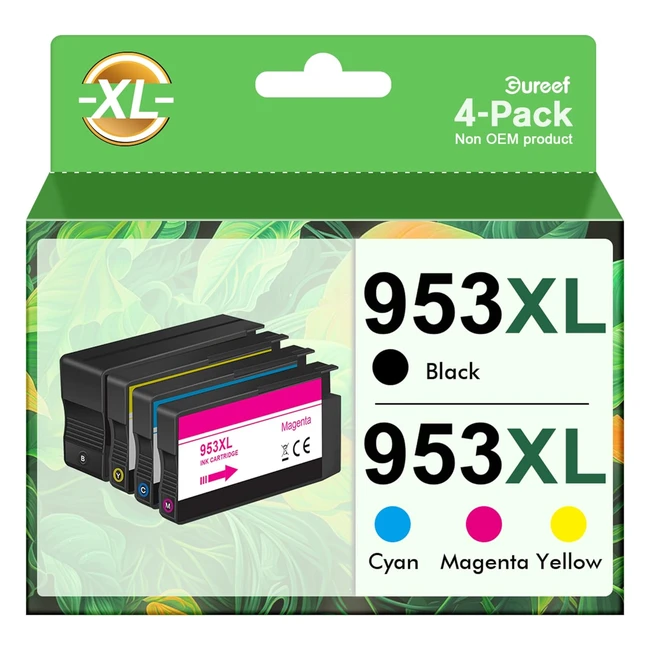 Gureef 953XL Ink Cartridges 4 Pack for HP OfficeJet Pro 7740 7720 8740 | High Yield