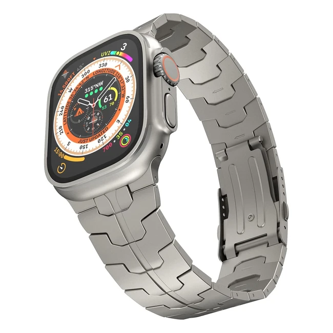 Bracelet Titane pour Apple Watch Ultra 2 - Lululook - Rf 123456 - Lger Ant