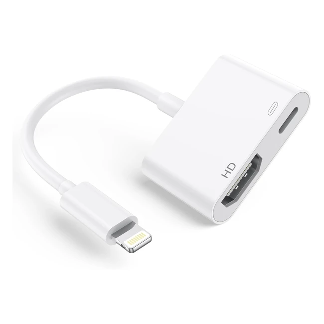 Apple MFi Certified Lightning to HDMI Adapter 1080P - Sync Screen HDMI Cable Ada