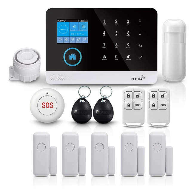 Kit Allarme Casa Wireless PGST Antifurto Senza Fili - Alexa/Google Home