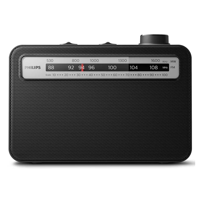 Radio Portable Philips FMAM Noir Design Classique 210mm x 149mm x 663mm