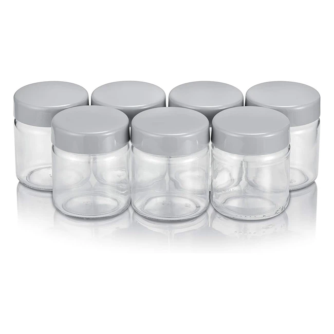 Tarros de vidrio para yogurtera Severin 7x150ml con tapa antiderrames EG-3513