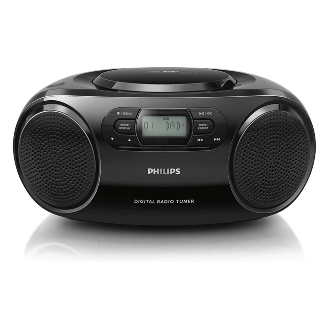 Philips CD Player AZB50012 DAB Radio DAB/FM Dynamic Bass Boost CD Playback Shuffle/Repeat Function 3.5mm Audio-In Black