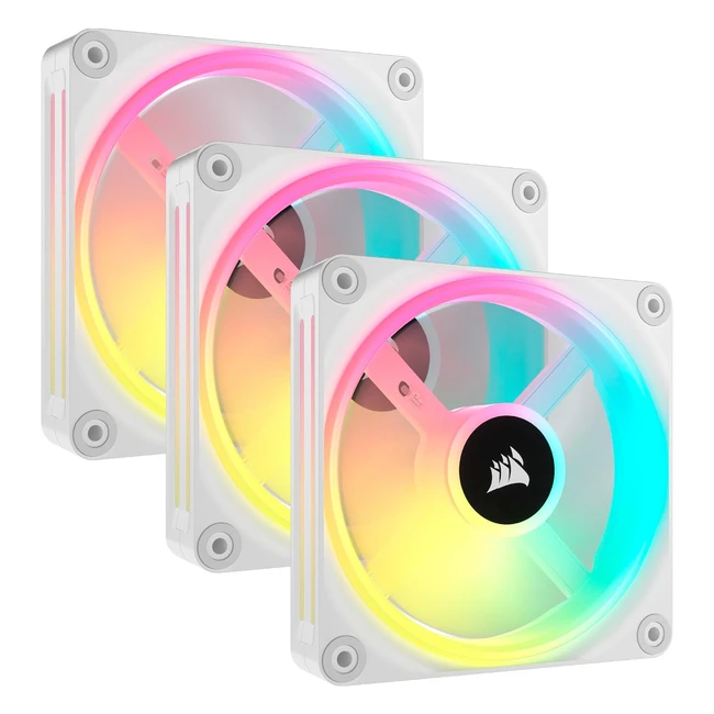 Corsair iCUE Link QX120 RGB Ventilateurs Magnétiques 120mm Triple Kit de Démarrage Blanc