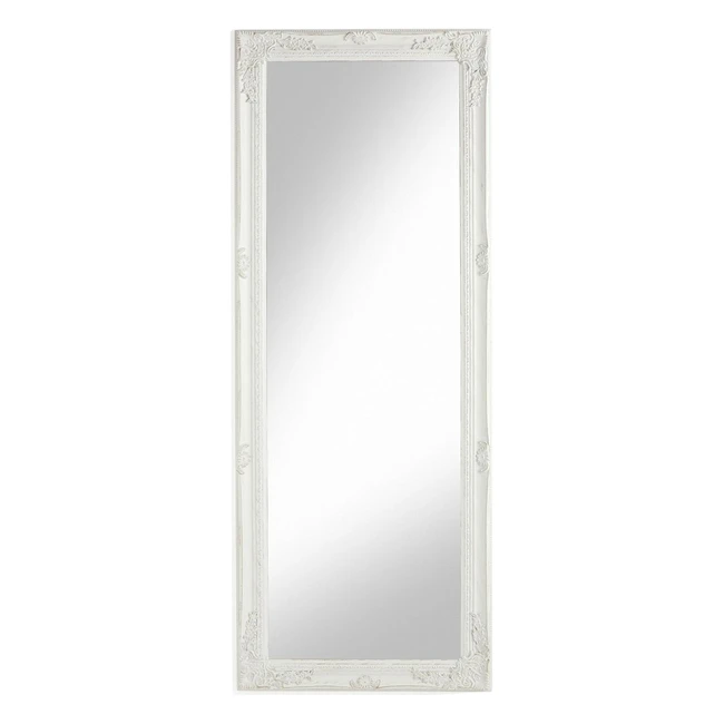 Specchio Baroni Home Bianco Shabby Chic 55x142 cm - Stile Vintage - Cornice in L