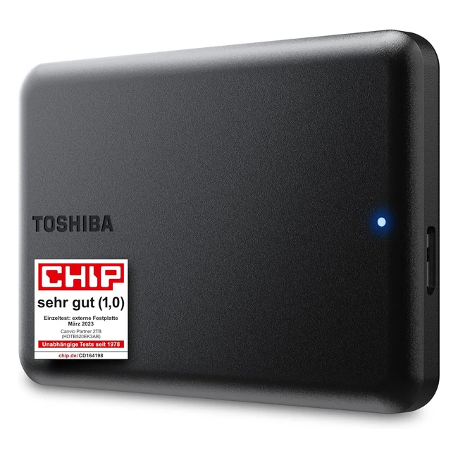 Toshiba Canvio Partner 2TB Portable External HDD USB 3.0 Gen 1 - High Capacity & Fast Transfer Speed