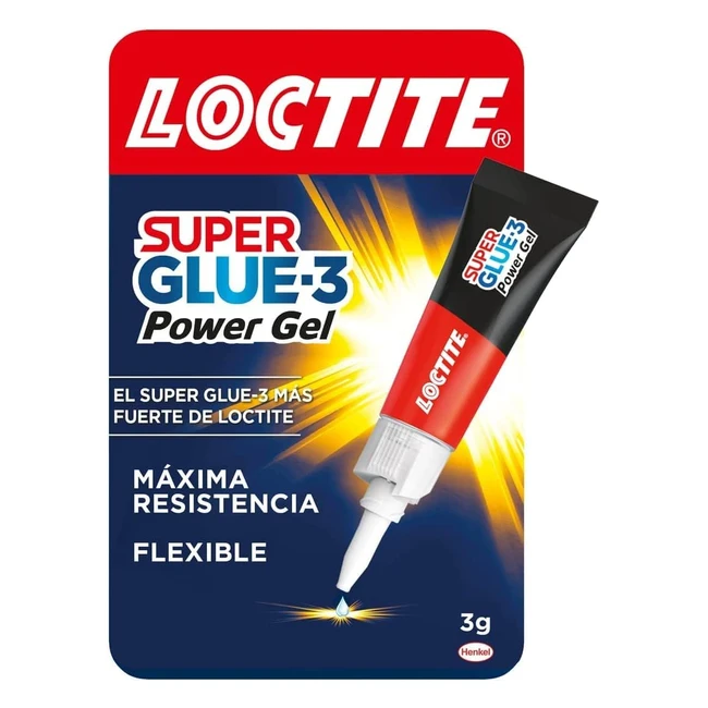 Loctite Super Glue3 Power Gel - Adhesivo Flexible y Resistente - Pegamento Insta