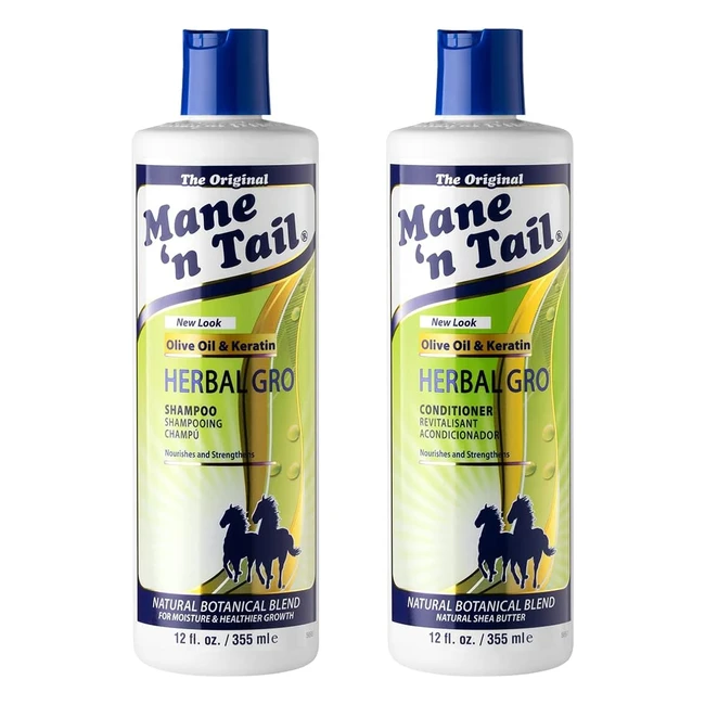 Mane n Tail Herbal Gro Shampoo  Conditioner Twin Pack - Olive Oil  Keratin - 