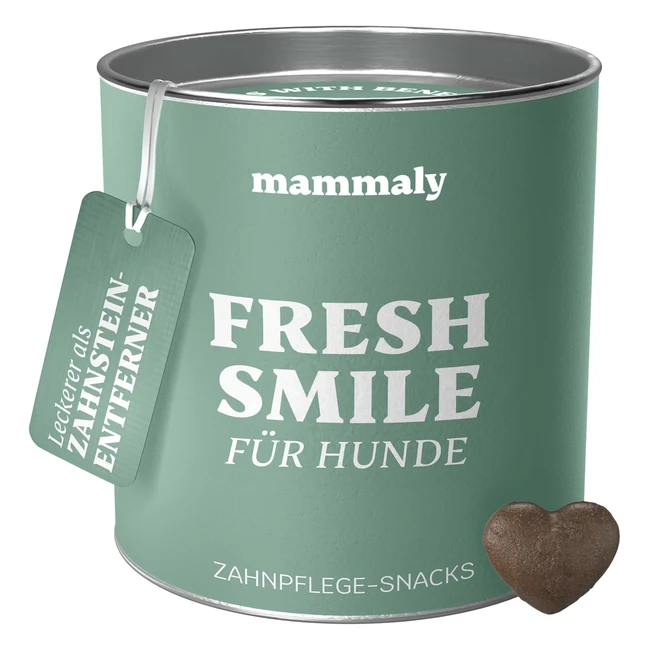 Mammaly Fresh Smile Hundesnack Zahnpflege Hund gegen Mundgeruch Futternapf Innovationspreis 325g 1x Dose