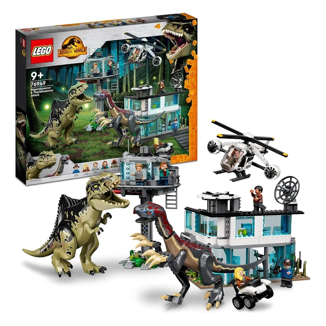 LEGO Jurassic World - Giganotosauro e Terizinosauro Dinosauri Giocattolo - 6 Min